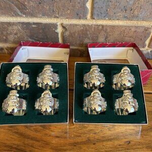 VTG Set of 8 Reed & Barton Silver Plate Snowman Napkin Rings, made in Italy